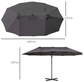 Chapéu de Sol Duplo Inclinável para Jardim Terraço Chapéu de Sol Excên