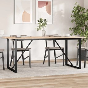 Mesa de jantar estrutura em O 180x90x75cm pinho e aço