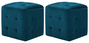 278384 vidaXL Pufe 2 pcs 30x30x30 cm veludo azul