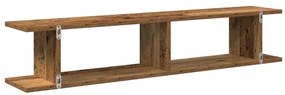 Estantes parede 2 pcs 105x18x20 cm deriv. madeira madeira velha