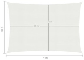 Para-sol estilo vela 160 g/m² 3x4 m PEAD branco