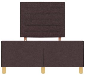Cama vidaXL Castanho Escuro 120x200 cm Tecido