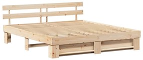 Estrutura da Cama com gaveta com cabeceira com armazenamento Castanho