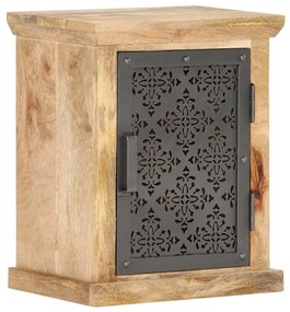 vidaXL Mesa de cabeceira c/ porta 40x30x50cm madeira mangueira maciça