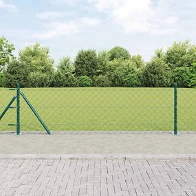 vidaXL Conjunto de Postes de Cerca Prateado 25 x 0.4 m Aço Galvanizado