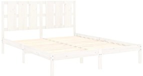Estrutura de cama 160x200 cm madeira de pinho maciça branco
