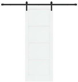 porta deslizante vidaXL com ferragens brancas 78x211 cm de madeira sól