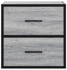 Mesa de cabeceira de parede 40x31x39,5 cm cinzento sonoma