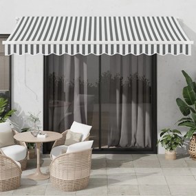 vidaXL Toldo retrátil automático com LED 350x250 cm antracite/branco