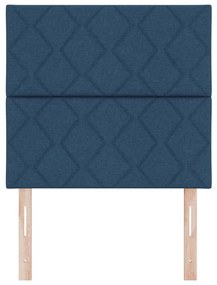 Cabeceira de LED vidaXL Design de Blocos de Diamante Azul 90 cm Tecido