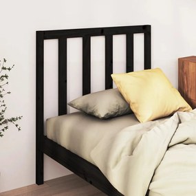 Cabeceira de cama 96x4x100 cm pinho maciço preto