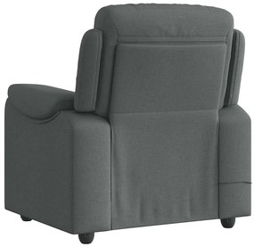 Poltrona de massagens reclinável tecido cinzento-escuro