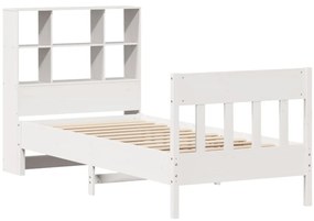 Cama sem colchão 90x200 cm madeira de pinho maciça branco