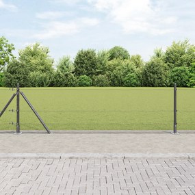 vidaXL Conjunto de Poste de Cerca Conjunto de 2 Cinza Aço 10 x 0.5 m