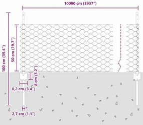Postes de Cerca 11 pcs U-Channel Cinza 60 cm Aço