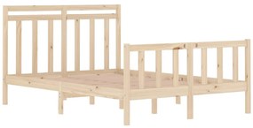 Estrutura de cama 140x190 cm madeira maciça