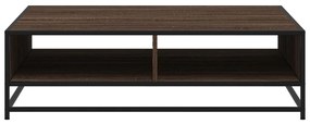 Mesa de centro derivados de madeira e metal carvalho castanho