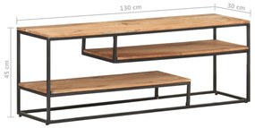 Móvel de TV 130x30x45 cm madeira de acácia maciça