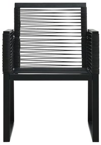 3 pcs conjunto de jantar para jardim vime de PVC preto
