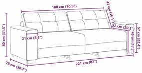 Conjunto de Sofás de 3 Peças com Almofadas em Tecido Castanho