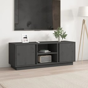 vidaXL Móvel de TV 110x35x40,5 cm madeira de pinho maciça cinzento