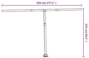 Conjunto de postes para toldo 450x245 cm ferro antracite