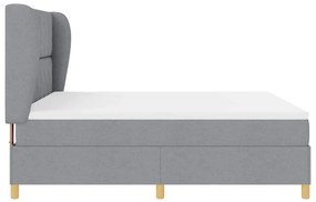 Cama Box Spring com Colchão vidaXL Cinza Claro 180x200 cm Tecido