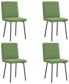 Cadeiras de jantar 4 pcs veludo verde-claro