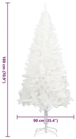 Árvore de Natal artificial agulhas realistas 180 cm branco