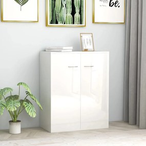 800735 vidaXL Aparador 60x30x75 cm contraplacado branco brilhante