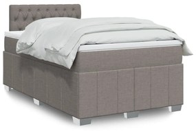 Cama boxspring c/ colchão 120x190cm tecido castanho-acinzentado