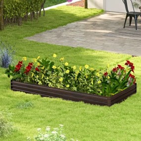 Floreira metálica para jardim elevado com suporte reforçado Base aberta Fácil montagem 240 x 120 x 30 cm Café