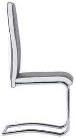 5 pcs conjunto de jantar couro artificial cinzento