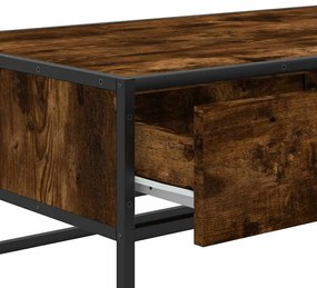 Mesa de centro 100x50x35cm deriv. madeira/metal carvalho fumado