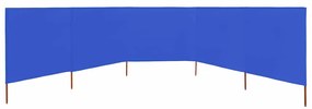 Para-vento com 5 painéis em tecido 600x80 cm azul-ciano