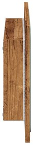 Espelho de casa de banho c/ luz LED 60x8,5x38 cm madeira velha