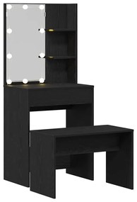 Conjunto de Mesa de Maquilhagem vidaXL com LED de Madeira de Engenhari