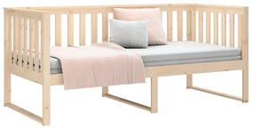 Sofá-cama sem colchão 90x200 cm madeira de pinho maciça