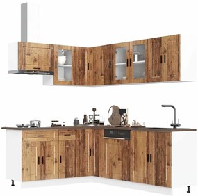 vidaXL 11 peças armário de cozinha conjunto Porto madeira velha