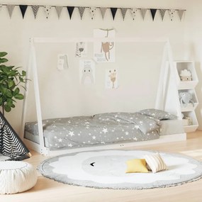 vidaXL Estrutura de cama infantil 80x200 cm pinho maciço branco