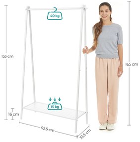 Guarda roupa em aço com prateleira 33,5 x 92,5 x 153 cm branco