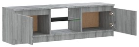 Móvel de TV com luzes LED 120x30x35,5 cm cinzento sonoma