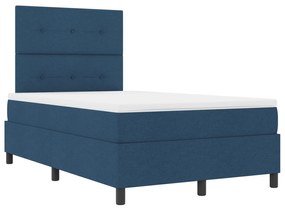 Cama Box Spring com Colchão Azul 120x200 cm Tecido