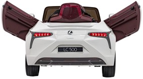 Carro elétrico para Crianças 12V Lexus LC500 Rodas de EVA, Assento de couro Branco