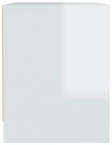 Mesa de Cabeceira Tolie - Branco Brilhante - Design Moderno