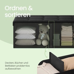 Banco entrada com espaço de arrumação 110 x 38 x 38 cm Preto