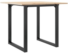 Mesa de jantar estrutura em O 80x80x75 cm pinho e aço
