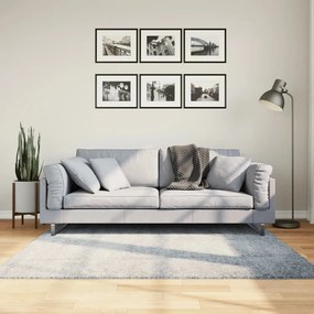 vidaXL Tapete shaggy de pelo alto PAMPLONA 160x160 cm azul