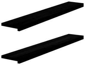 vidaXL Soleiras da janela 2 pcs 120x20x2 cm carvalho castanho-escuro