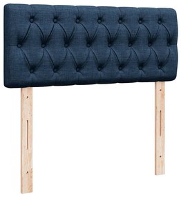 Cama boxspring com colchão 120x190 cm tecido azul